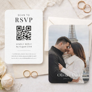 Pack of 100 Elegant QR Code Wedding Website Card