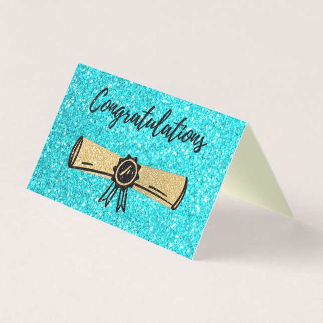 Pack of 25 Congratulation Glitter Graduation Cards (Front)