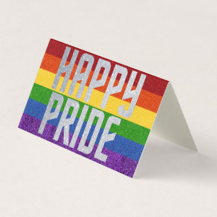 Pack of 25 LGBT Glitter Happy Pride Card