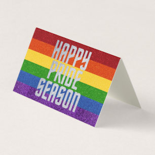 Pack of 25 LGBT Glitter Happy Pride Season Card