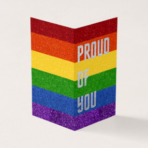Pack of 25 LGBT Glitter Proud Of You Card