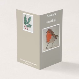 Pack of 25 Season's Greetings Robin & Ivy Cards