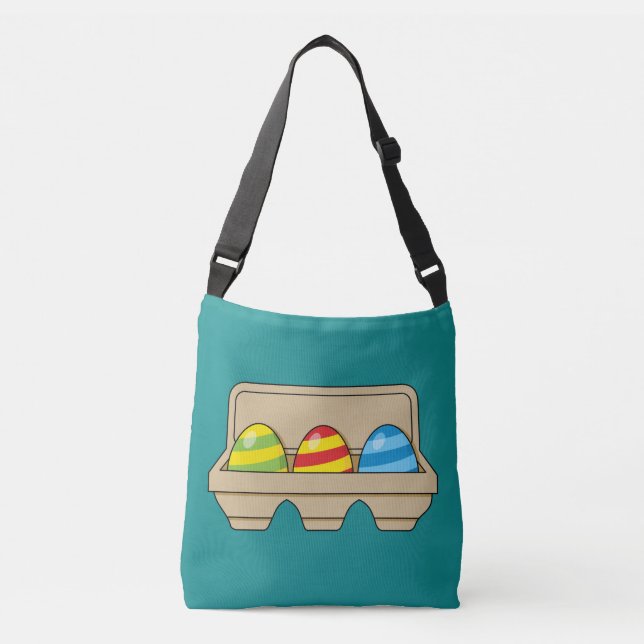 Pack of Colourful Cartoon Easter Eggs Crossbody Bag (Front)