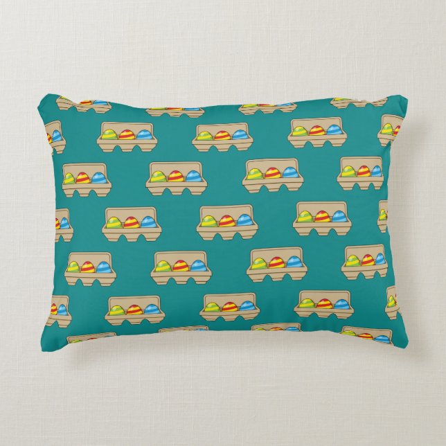 Pack of Colourful Cartoon Easter Eggs Decorative Cushion (Front)