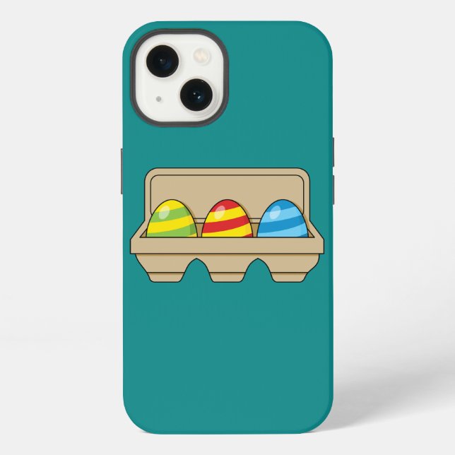 Pack of Colourful Cartoon Easter Eggs iPhone Case (Back)