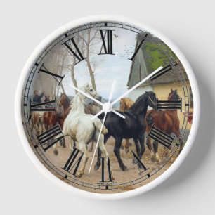 Pack of Horses circa 1878 Clock