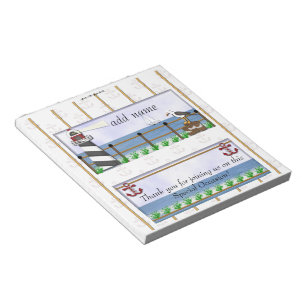 Pack of Nautical Party Candy Bar Wrapper Favour Notepad