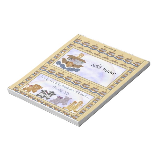 Pack of Noahs Ark Candy Bar Wrapper Party Favour Notepad (Rotated)