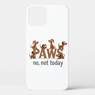 Pack of Paws: Fun Dog Squad - "No, Not Today" iPhone 12 Pro Case