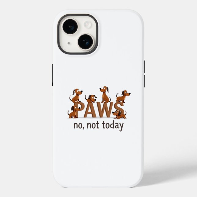 Pack of Paws: Fun Dog Squad - "No, Not Today" Case-Mate iPhone Case (Back)