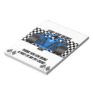 Pack of Race Car Birthday Candy Bar Wrapper Favour Notepad
