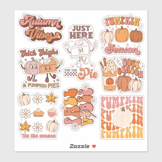 Pack of Retro Fall and Thanksgiving Designs (Sheet)