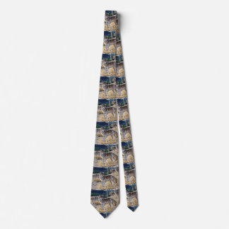 Pack of wolves in the forest painting tie
