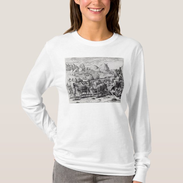 Pack Train of Llamas Laden with Silver T-Shirt (Front)