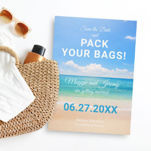 Pack Your Bags Destination Wedding Save the Date Invitation