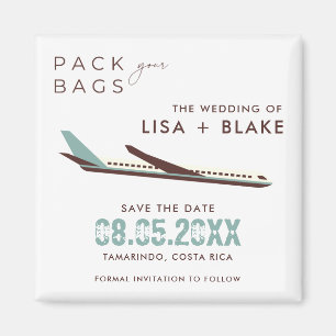 Pack Your Bags Destination Wedding Save the Date Magnet