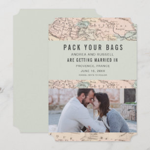 Pack Your Bags Europe Map Destination Wedding Save The Date