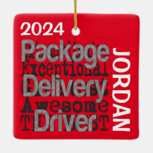Package Delivery Driver Extraordinaire CUSTOM Ceramic Ornament
