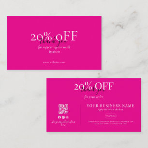 Packaging Insert Discount Card Coral Pink