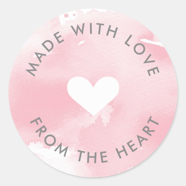 PACKAGING PRODUCT LABEL made with love heart (Front)