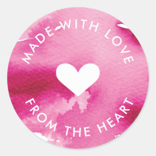 PACKAGING PRODUCT LABEL made with love heart pink