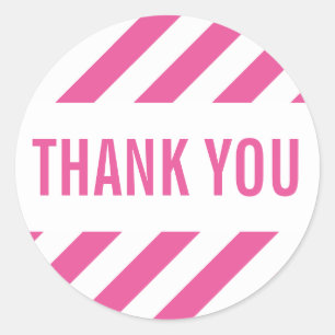 PACKAGING THANK YOU SEAL bold bright stripe pink