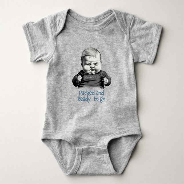 Packed and ready to go! - funny baby bodysuit (Front)