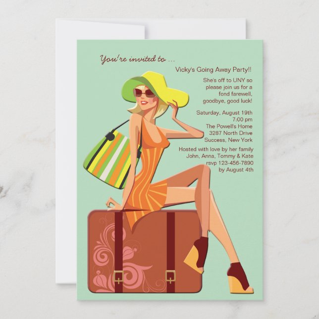 Packed My Bag Going Away Party Invitation (Front)