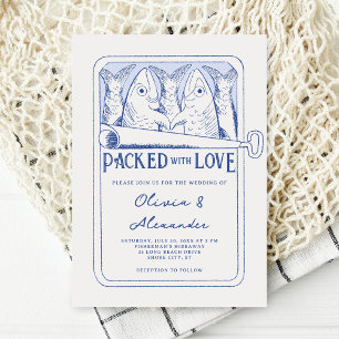 Packed with Love Hand Drawn Sardines Wedding Invitation