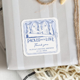 Packed With Love Tinned Sardines Bridal Shower  Square Sticker