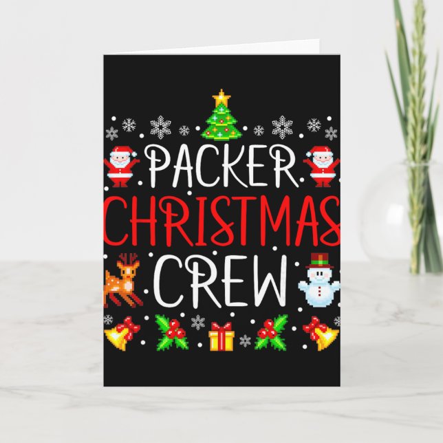 Packer Christmas Crew Matching Xmas Packager  Card (Front)