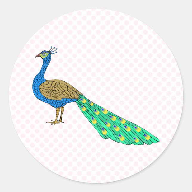 Packer Peacock Classic Round Sticker (Front)