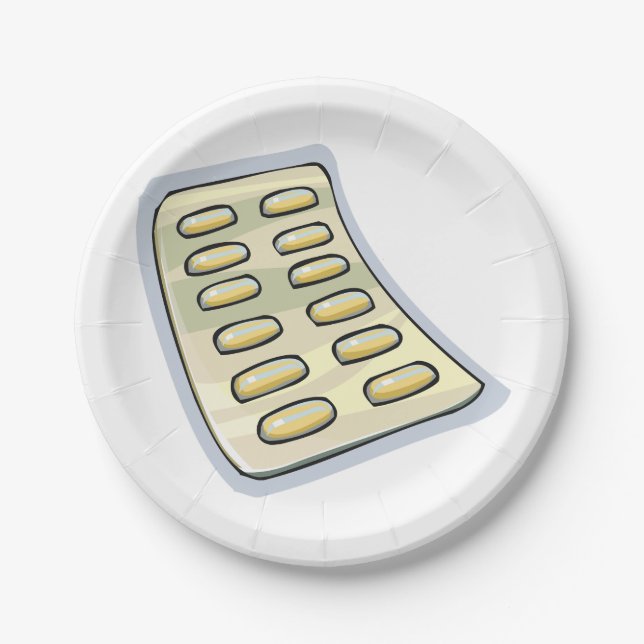 Packet Of Pills Paper Plate (Front)