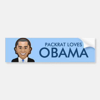 PackRat Loves Obama Bumper Sticker