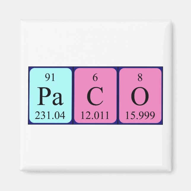 Paco periodic table name magnet (Front)