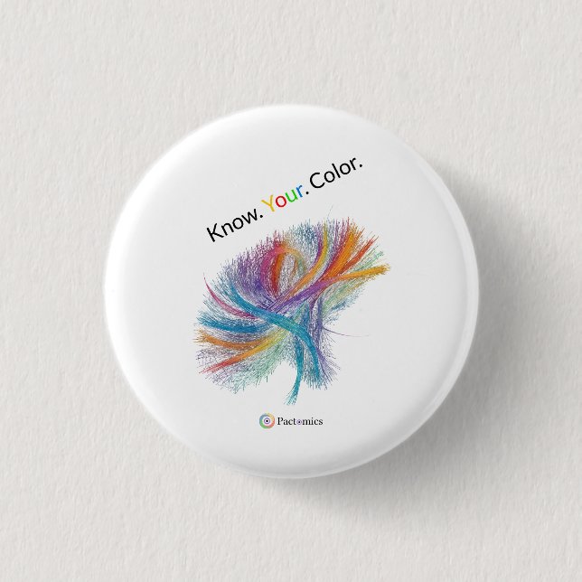 Pactomics. Know. Your. Colour.  3 Cm Round Badge (Front)