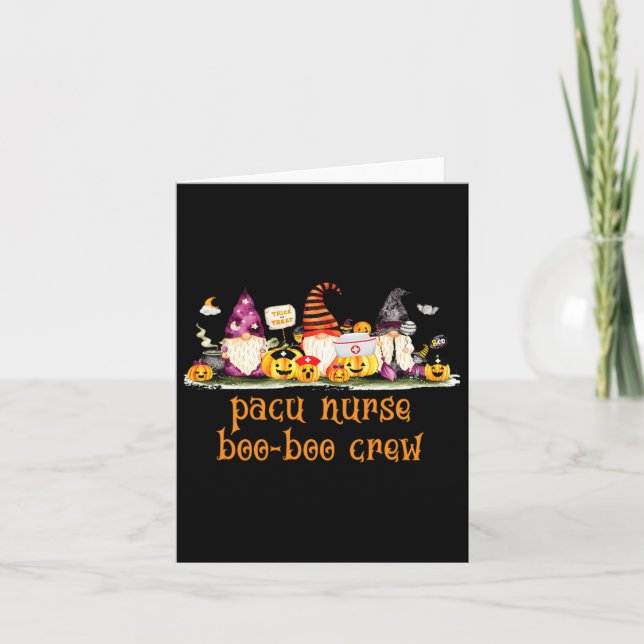 Pacu Nurse Rn Halloween Boo-boo Crew  Card (Front)