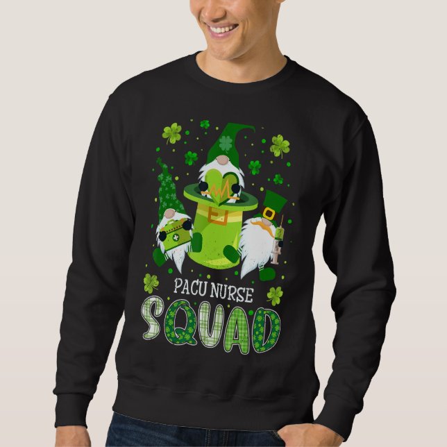 Pacu Nurse Squad Nursing St Patrick Day Gnomes Iri Sweatshirt (Front)