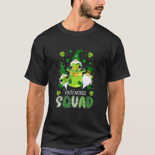 Pacu Nurse Squad Nursing St Patrick Day Gnomes Iri T-Shirt