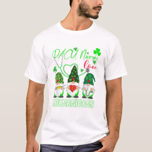 PACU Nurses Love Shenanigans Funny Gnomes St Patri T-Shirt