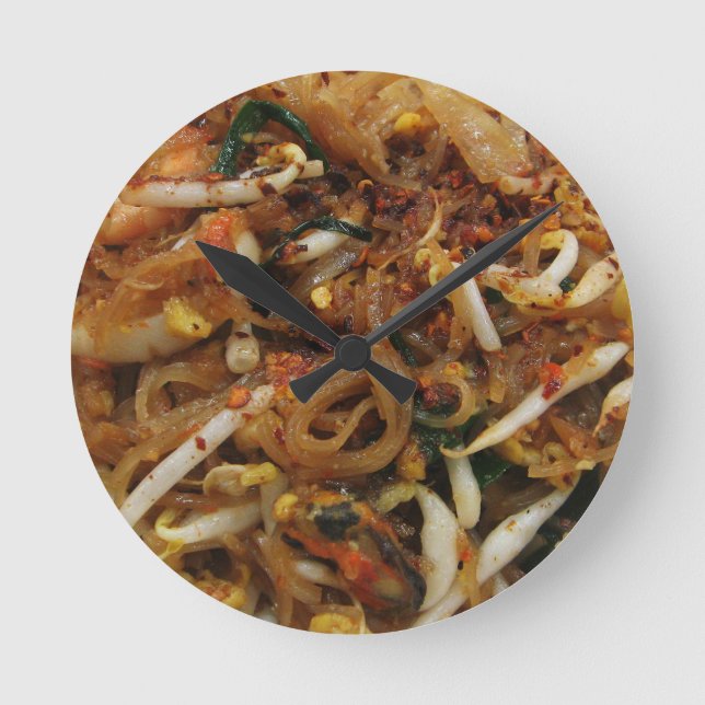 Pad Thai [ผัดไทย] Thailand Street Food Round Clock (Front)