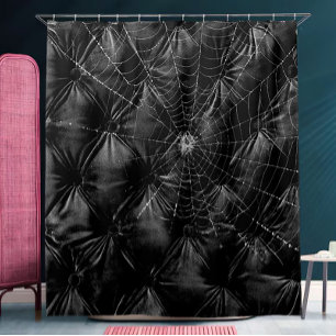 Padded Velvet with Spider Web Shower Curtain