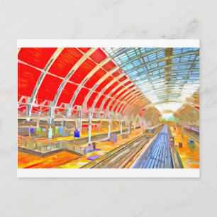 Paddington Station London Pop Art Postcard