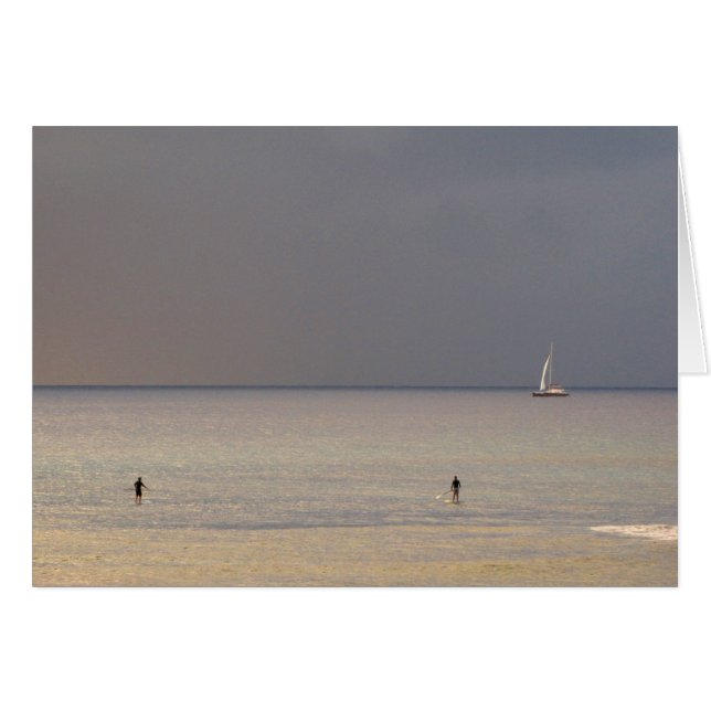 Paddle boarders at sunset in Maui (Front Horizontal)