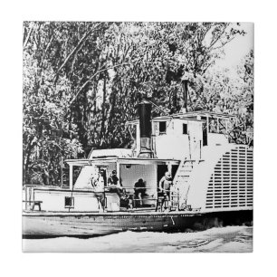 Paddle Boat on Murray River Victoria Ceramic Tile