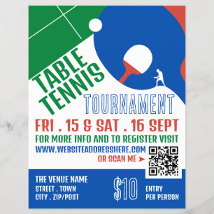 Paddle Design, Table Tennis Tournament Advertising Flyer