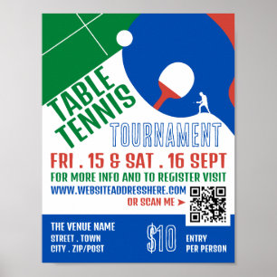 Paddle Design, Table Tennis Tournament Advertising Poster