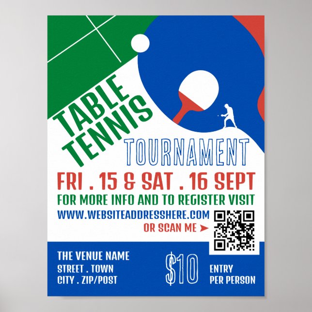Paddle Design, Table Tennis Tournament Advertising Poster (Front)