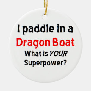 paddle dragon boat ceramic ornament