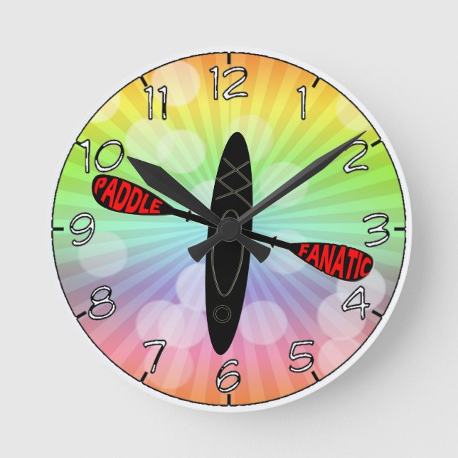 PADDLE FANATIC - KAYAK LOGO ROUND CLOCK (Front)